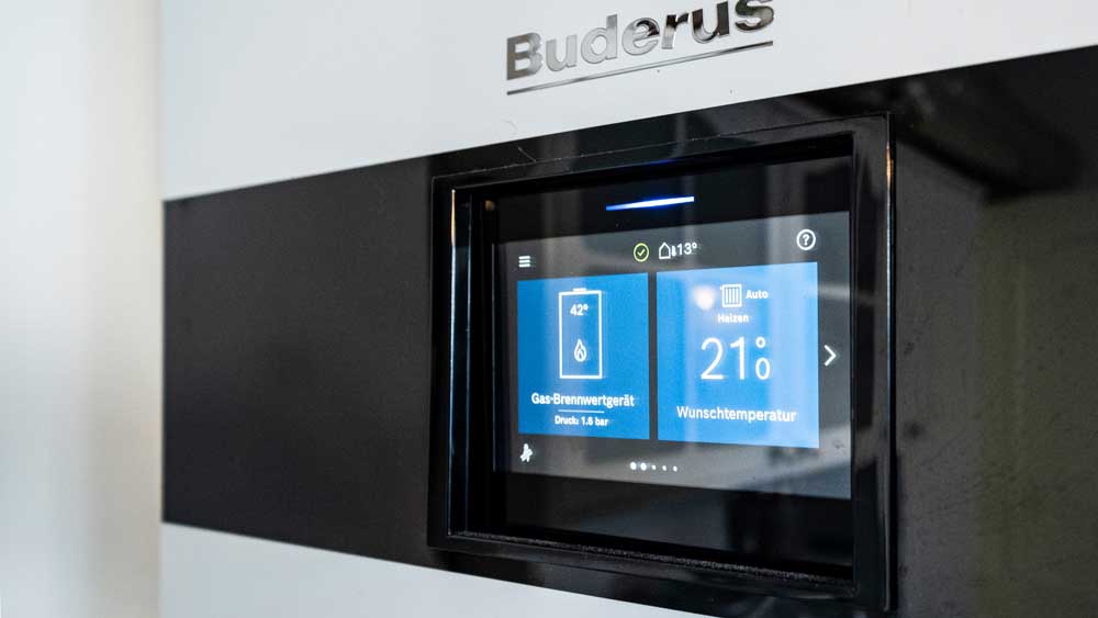Display des Gsheizgerätes von Buderus