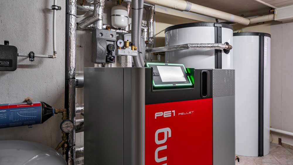 Pelletheizkessel der Firma Fröling, Detail