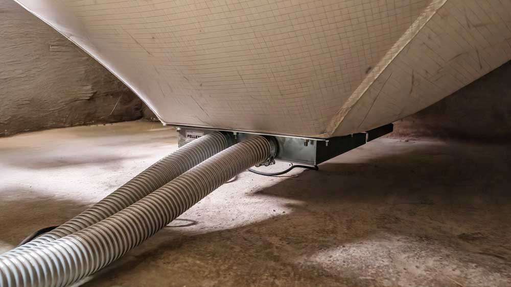 Sacksilo Saugrohre unter dem Sack für die Pellets