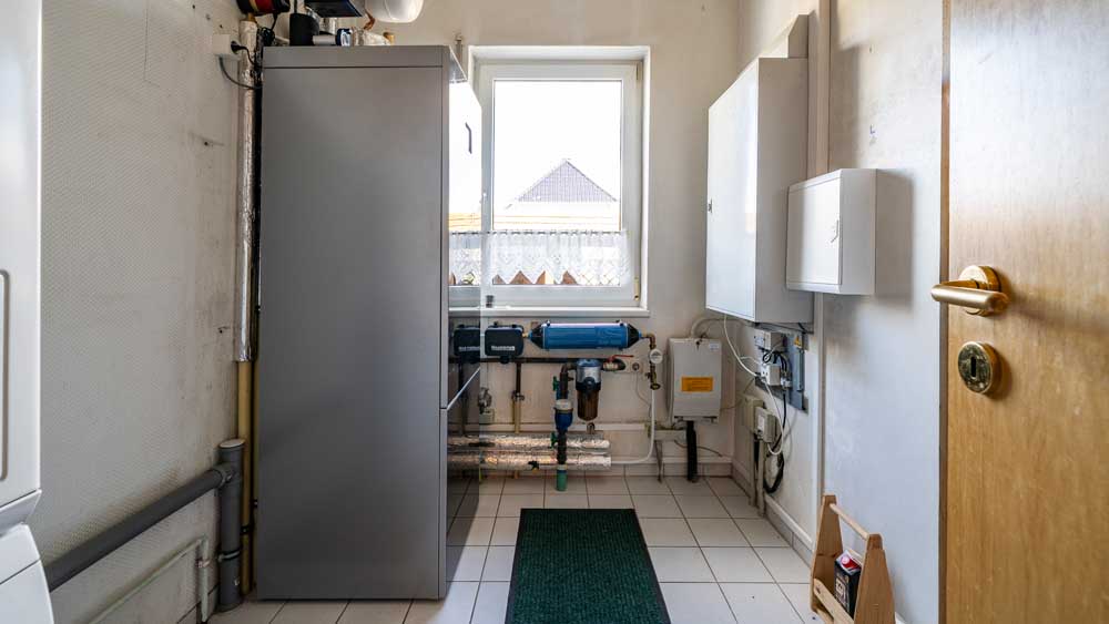 Heizungsraum von der Tür aus