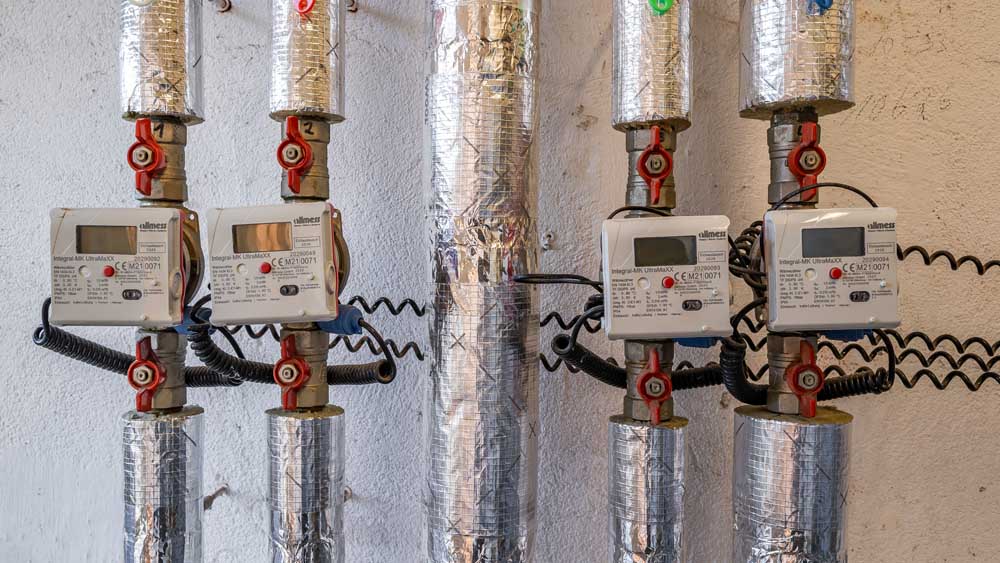 Wärmemengenzähler der 4 Wohnungen