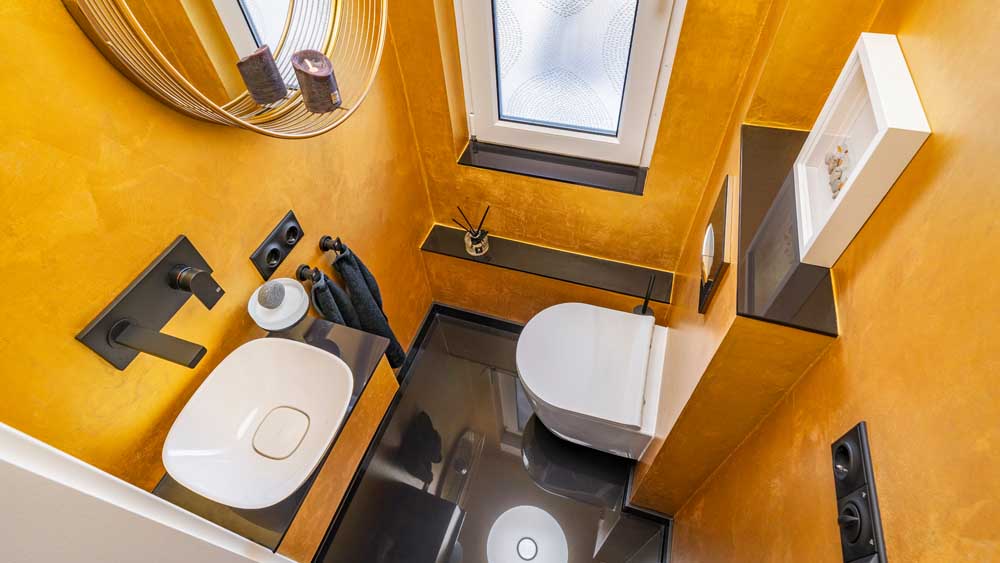 Blick von oben ins Bad